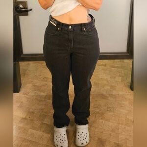 Abercrombie & Fitch Women's Black Straight Mid Rise Curve Love 4short